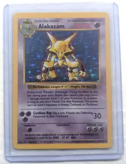 Pokemon Alakazam 001/102 Base Set (Shadowless) Holo Rare - Image 1