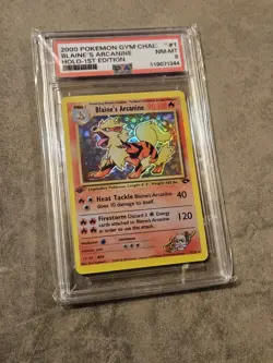 Pokemon Blaine's Arcanine Gym Challenge 2000 1st Edition Holo PSA 8 1/132 RARE - Image 1