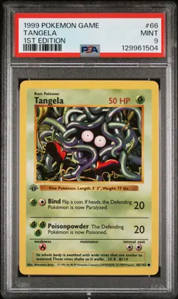 1999 POKEMON GAME 1ST ED #66 TANGELA PSA 9 - Image 1