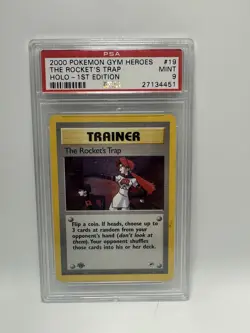 2000 Pokemon Gym Heroes The Rocket’s Trap PSA 9 Mint - Image 1