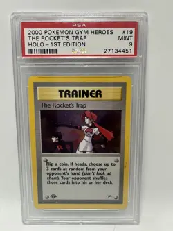 2000 Pokemon Gym Heroes The Rocket’s Trap PSA 9 Mint - Image 2