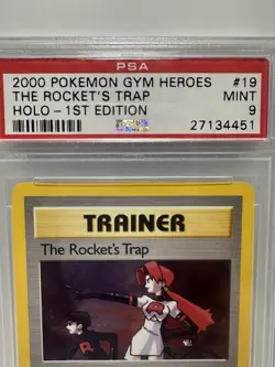 2000 Pokemon Gym Heroes The Rocket’s Trap PSA 9 Mint - Image 3