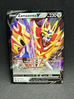 (NM/Mint) ZAMAZENTA V #SWSH019 SWORD SHIELD BLACK STAR PROMO HOLO POKEMON - Image 1