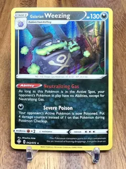 Galarian Weezing 042/072 Shining Fates Holo Rare Pokemon Card NM - Image 1
