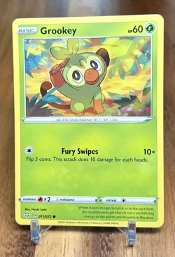 Grookey 011/072 Non Holo Common Shining Fates Pokemon Card NM - Image 1