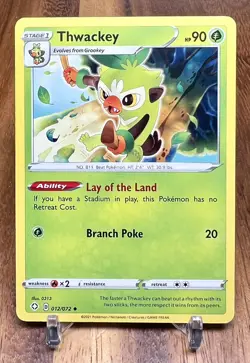 Thwackey 012/072 Non Holo Shining Fates Pokemon Card NM - Image 1
