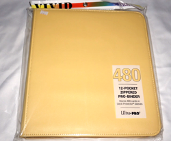 Ultra Pro 12 Pocket Zippered Pro Binder Vivid Yellow holds 480 Trading Cards - Image 1