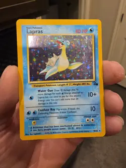 Pokemon TCG Lapras Fossil Holo Unlimited Rare Card 10/62 - Image 1