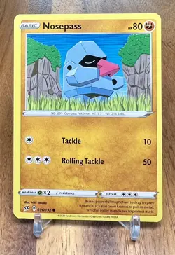 Nosepass 096/192 Non Holo Rebel Clash Pokemon Card NM - Image 1