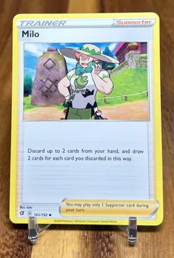Milo 161/192 Non Holo SWSH Rebel Clash Trainer Pokemon Card NM - Image 1