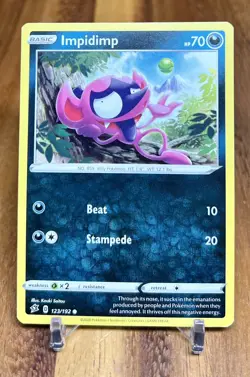 Impidimp 123/192 Non Holo Common Rebel Clash Pokemon Card NM - Image 1