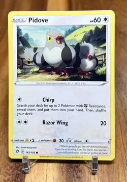 Pidove 143/192 Non Holo Common Rebel Clash Pokemon Card NM - Image 1