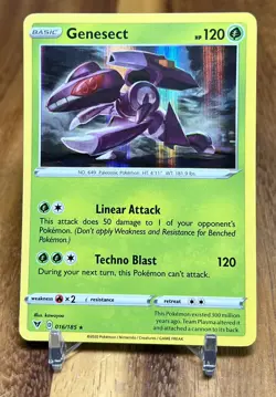 Genesect 016/185 Holo Rare Vivid Voltage Pokemon Card NM - Image 1