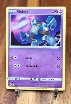 Golett 076/189 Non Holo Darkness Ablaze Pokemon Card NM - Image 1