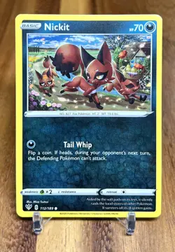 Nickit 112/189 Non Holo Darkness Ablaze Pokemon Card NM - Image 1