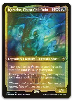 Karador, Ghost Chieftain (Foil Etched) #521 (NM) Commander Legends CMR Magic MTG - Image 1