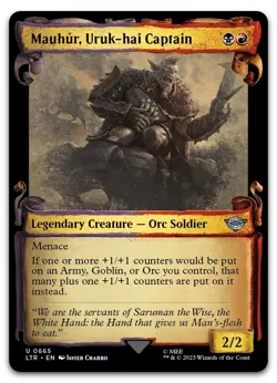 Mauhur, Uruk-hai Captain (Showcase Scrolls) #665 NM Lord of the Rings Magic MTG - Image 1