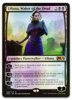 Liliana, Waker of the Dead #108 (Foil) (NM) Core Set 2021 M21 Magic MTG - Image 1