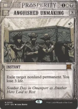 MTG Anguished Unmaking Normal NM Outlaws of Thunder Junction: Breaking News Magi - Image 1