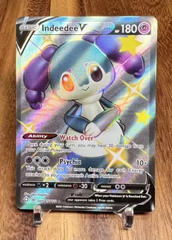 Indeedee V SV114/SV122 Shining Fates Holo Ultra Rare Pokemon Card NM - Image 1