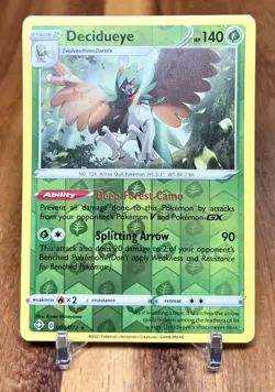 Decidueye 008/072 Reverse Holo Shining Fates Pokemon Card NM - Image 1