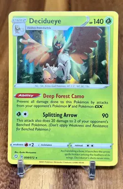 Decidueye 008/072 Holo Shining Fates Pokemon Card NM - Image 1