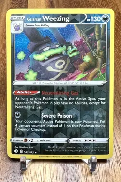 Galarian Weezing 042/072 Reverse Holo Shining Fates Pokemon Card NM - Image 1