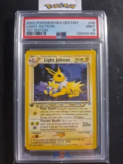 First Edition 2002 Pokemon Neo Destiny 48/105 Light Jolteon PSA Mint 9 - Image 1