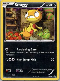 Pokemon TCG Scraggy BW25 BW Black Star Promos Cosmos Holo MP - Image 1