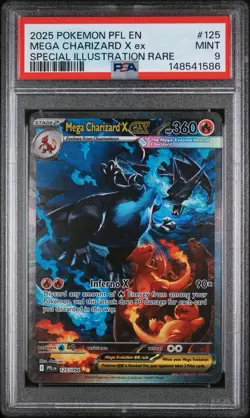 PSA 9 MINT Pokemon Mega Charizard X ex SIR 125/094 Phantasmal Flames English - Image 1