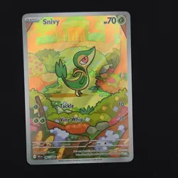 Pokemon TCG Snivy 087/086 Sv: Black Bolt Illustration Rare Full Art Holo 70HP - Image 1