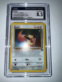 2000 POKEMON BLACK STAR PROMO POKEMON LEAGUE #11 EEVEE HOLO CGC 8.5 - Image 1