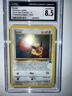 2000 POKEMON BLACK STAR PROMO POKEMON LEAGUE #11 EEVEE HOLO CGC 8.5 - Image 2
