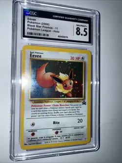 2000 POKEMON BLACK STAR PROMO POKEMON LEAGUE #11 EEVEE HOLO CGC 8.5 - Image 4