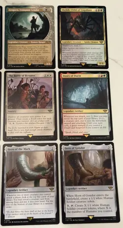 Lot (12) MTG Lord of the Rings Non-Foil Rare Magic Gathering Sauron Aragorn MT - Image 3