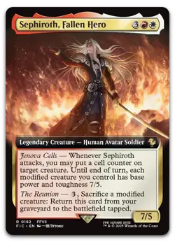 Sephiroth, Fallen Hero (Extended Art) #182 (NM) Final Fantasy FIC Magic MTG - Image 1
