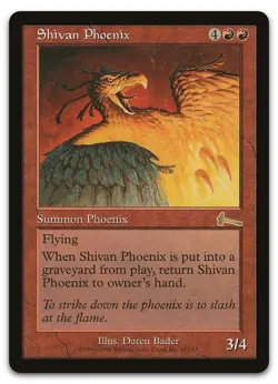 Shivan Phoenix #91 (NM) Urza's Legacy ULG Magic MTG - Image 1