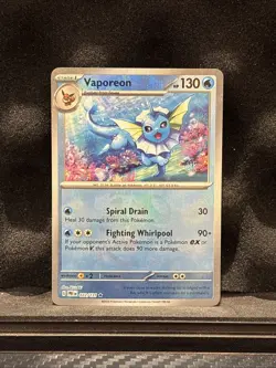 Vaporeon (Master Ball Pattern) 022/131 SV: Prismatic Evolutions Rare Pokemon TCG - Image 1