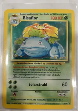 Raw Vintage Pokemon TCG Bisaflor (Venusaur) 15/102 German Holo Foil Base Set - Image 1