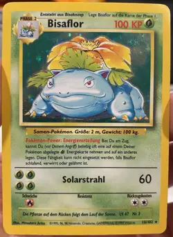 Raw Vintage Pokemon TCG Bisaflor (Venusaur) 15/102 German Holo Foil Base Set - Image 3