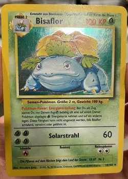 Raw Vintage Pokemon TCG Bisaflor (Venusaur) 15/102 German Holo Foil Base Set - Image 4
