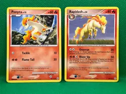 Pokemon Tcg Ponyta 94/130 & Rapidash 59/130 Diamond & Pearl Non Holo - Image 1