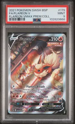 2021 POKEMON SWSH BLACK STAR PROMO #179 FULL ART/FLAREON V PSA 9 - Image 1