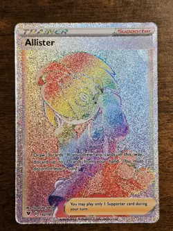 Pokemon TCG Trainer Allister 192/185 Vivid Voltage Holo Rainbow Secret Rare NM - Image 1