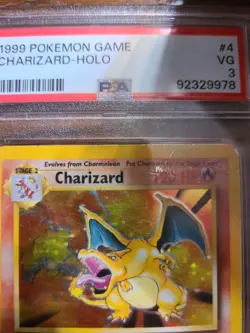 1999 Pokemon Charizard Holo #4 Base Set PSA 3 vintage WOTC - Image 3