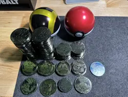 Pokemon Coin Lot x171 TCG Coins and 2 pokeball tins - Image 1