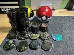 Pokemon Coin Lot x171 TCG Coins and 2 pokeball tins - Image 3