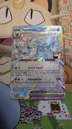 Pokemon TCG: Play Pokemon Prize Pack Series 7 - Vaporeon EX 023/131 PROMO NM - Image 1