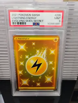 LIGHTNING ENERGY 235/203 Evolving Skies Secret Rare Gold Pokemon TCG PSA 9 MINT - Image 1