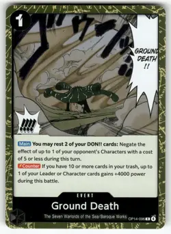 The Azure Sea's Seven #OP14-096 Ground Death Gold Foil Rare *aad - Image 1